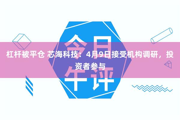杠杆被平仓 芯海科技：4月9日接受机构调研，投资者参与