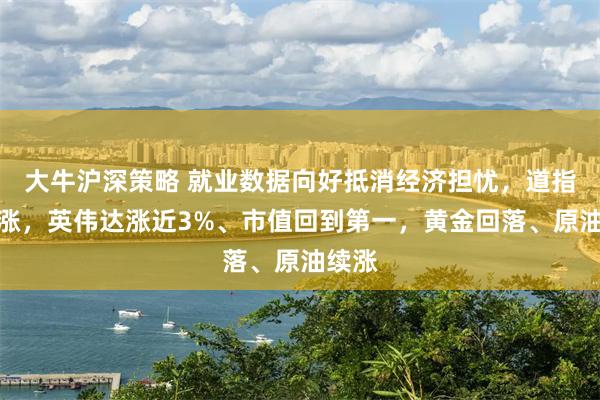 大牛沪深策略 就业数据向好抵消经济担忧，道指四连涨，英伟达涨近3%、市值回到第一，黄金回落、原油续涨