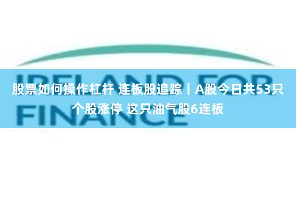 股票如何操作杠杆 连板股追踪丨A股今日共53只个股涨停 这只油气股6连板
